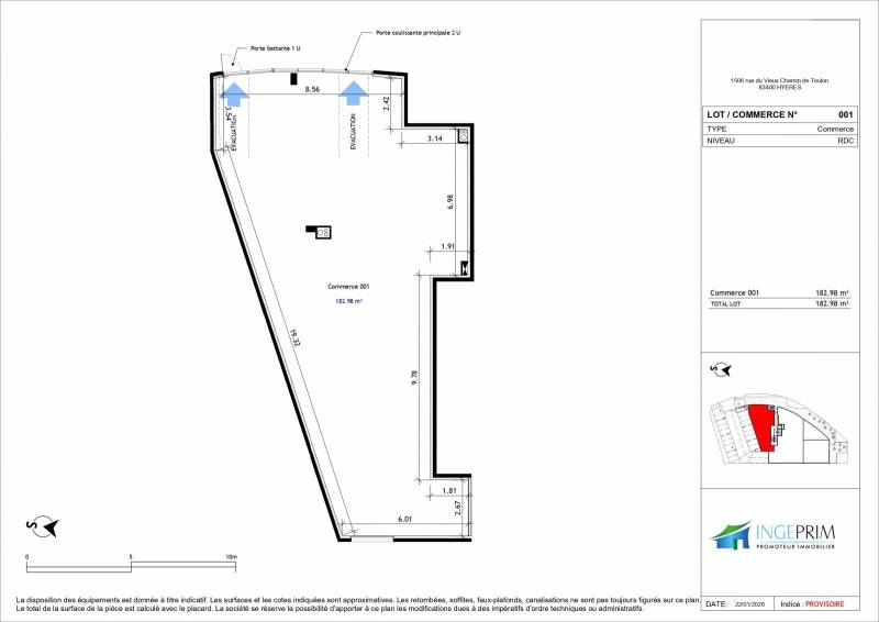 Locaux commerciaux neufs lumineux à louer à Hyères St Gervais - Accès direct autoroute