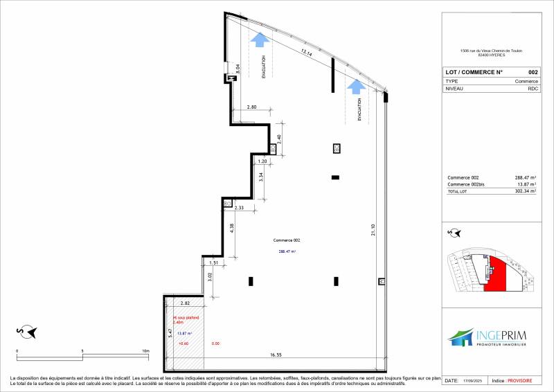 Locaux commerciaux neufs lumineux à louer à Hyères St Gervais - accès direct autoroute