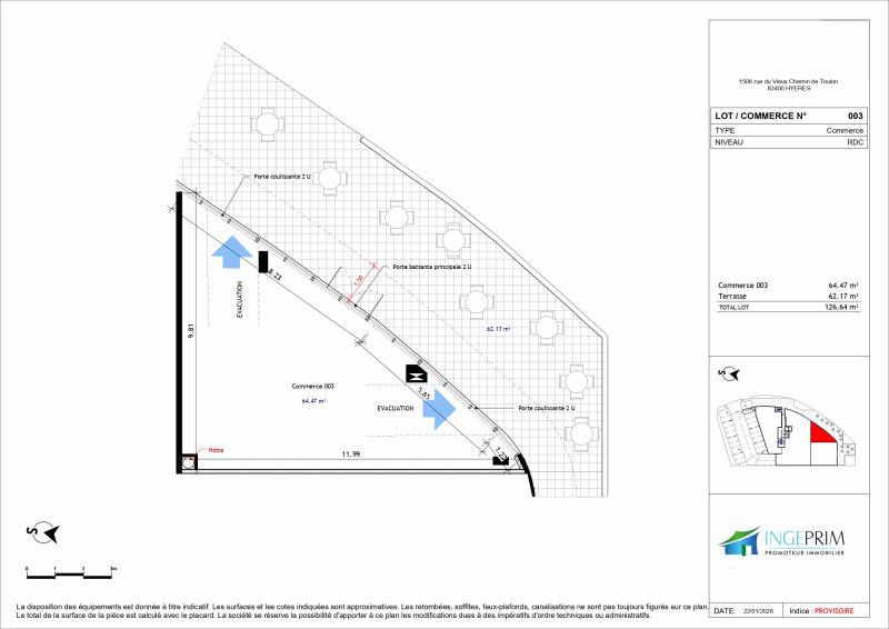 Locaux commerciaux neufs lumineux à louer à Hyères St Gervais - Accès direct autoroute