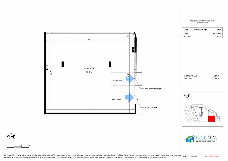 Locaux commerciaux neufs lumineux à louer à Hyères St Gervais - Accès direct autoroute