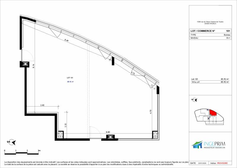 Bureaux neufs lumineux à vendre à Hyères St Gervais accès direct autoroute : idéal professions libérales ou start-up