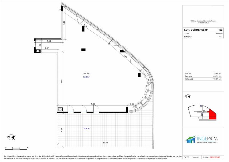 Bureaux neufs lumineux à vendre à Hyères St Gervais avec terrasse accès direct autoroute : idéal professions libérales ou start-up