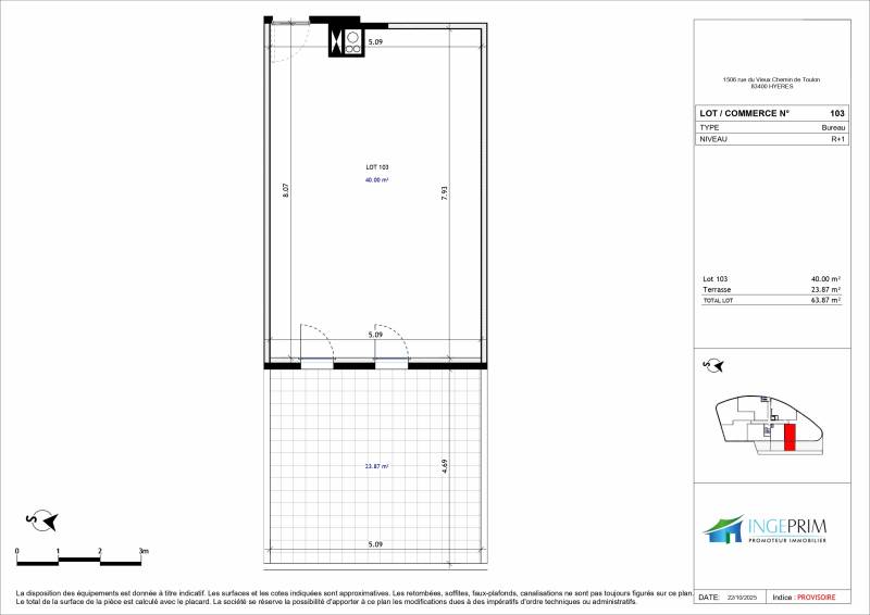 Bureaux neufs lumineux à vendre à Hyères St Gervais avec terrasse accès direct autoroute : idéal professions libérales ou start-up