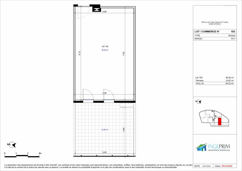 Bureaux neufs lumineux à vendre à Hyères St Gervais accès direct autoroute : idéal professions libérales ou start-up