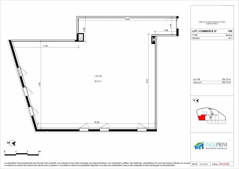 Bureaux neufs lumineux à vendre à Hyères St Gervais accès direct autoroute : idéal professions libérales ou start-up