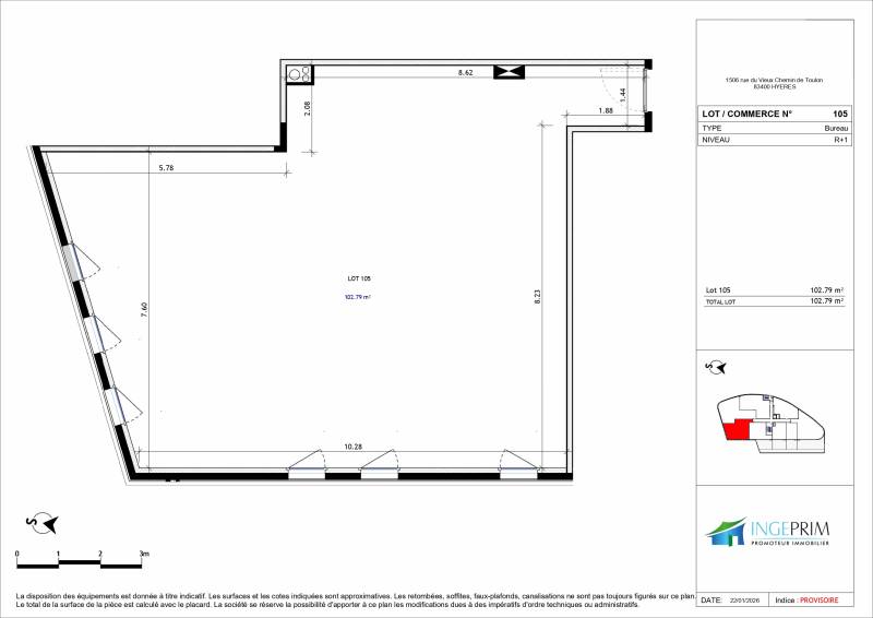 Bureaux neufs lumineux à vendre à Hyères St Gervais accès direct autoroute : idéal professions libérales ou start-up