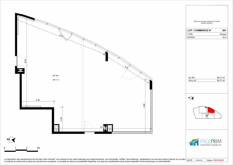 Bureaux neufs lumineux à vendre à Hyères St Gervais avec terrasse accès direct autoroute : idéal professions libérales ou start-up