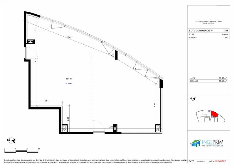 Bureaux neufs lumineux à louer à Hyères St Gervais accès direct autoroute : idéal professions libérales ou start-up