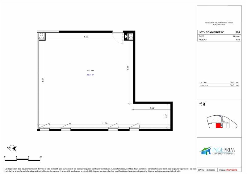 Bureaux neufs lumineux à louer à Hyères St Gervais accès direct autoroute : idéal professions libérales ou start-up