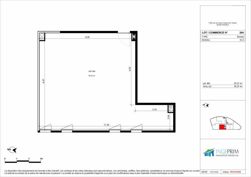 Bureaux neufs lumineux à louer à Hyères St Gervais accès direct autoroute : idéal professions libérales ou start-up
