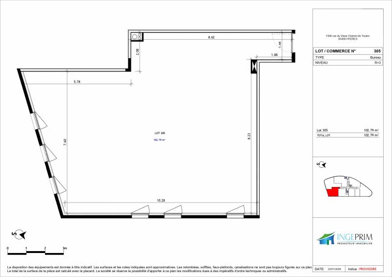Bureaux neufs lumineux à louer à Hyères St Gervais accès direct autoroute : idéal professions libérales ou start-up