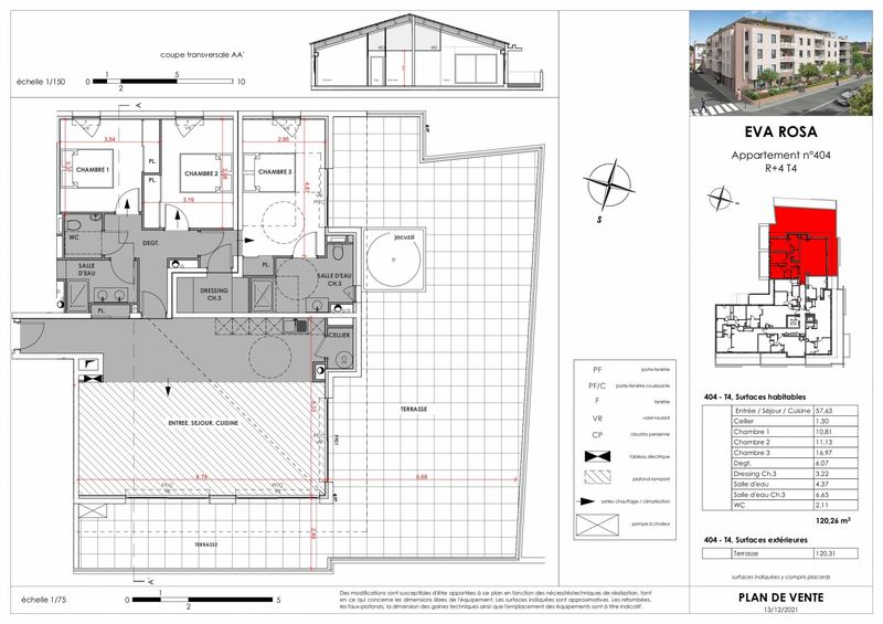 404 Villa sur le toit dernier étage grande terrasse avec vue dans résidence haut de gamme